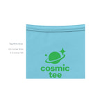 Apparently Cosmic-Tee — Tahiti Blue graphic tee, inside tag detail