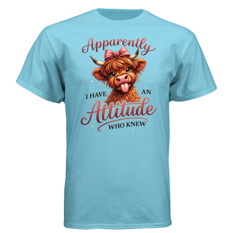 Apparently Cosmic-Tee — Tahiti Blue graphic tee, front view