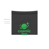 Blue Lotus Cosmic-Tee — Black graphic tee, inside tag detail