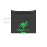 Lotus Cosmic-Tee — Black graphic tee, inside tag detail