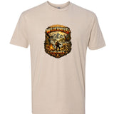 Wilderness Explorer — Heather Cream graphic tee, front view