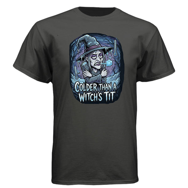 Witch Cosmic-Tee — Black graphic tee, front view