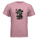 Wooty Cosmic-Tee — Heather Light Pink graphic tee, front view